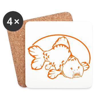 Fische_angeln_002_carp_fishing - Coasters (set of 4) - white - Front