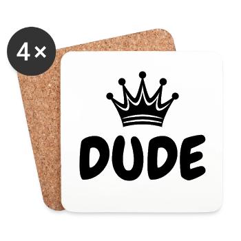 Dude Krone Hip Hop Rap Street Art (Noir) - Dessous de verre (lot de 4) - blanc - Devant
