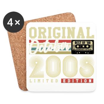 Original October 2008 – 18th Birthday Retro - Coasters (set of 4) - white - Front