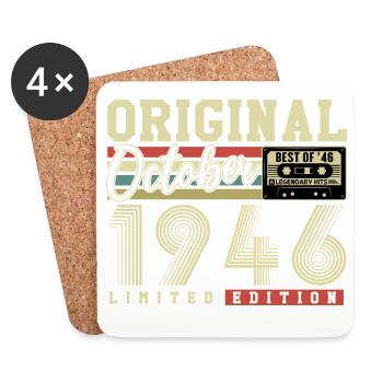 Original octobre 1946 – 80e anniversaire Rétro - Dessous de verre (lot de 4) - blanc - Devant