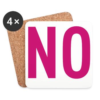NO – Pink Typography Statement - Coasters (set of 4) - white - Front
