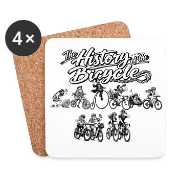 The History of the Bicycle – Vintage Cyclists - Coasters (set of 4) - white - Front