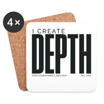 I Create Depth | Photographer's Edition - Coasters (set of 4) - white - Front