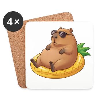 Capybara - Untersetzer (4er-Set) - Weiß - Vorne