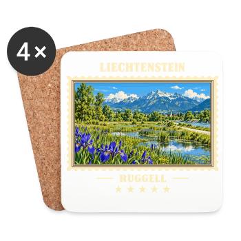 Liechtenstein Ruggell Vintage Reisemarke - Untersetzer (4er-Set) - Weiß - Vorne