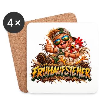 Frühaufsteher Held - Untersetzer (4er-Set) - Weiß - Vorne