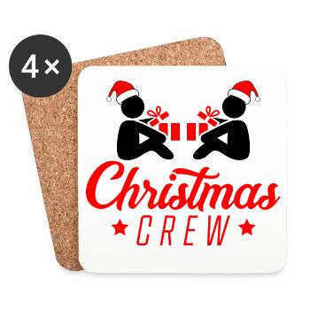 Weihnachts Crew Script Logo - Untersetzer (4er-Set) - Weiß - Vorne