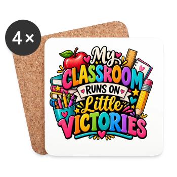My Classroom Runs on Little Victories - Untersetzer (4er-Set) - Weiß - Vorne