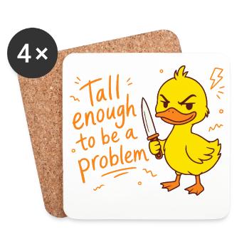 Tall enough to be a problem - Ente mit Messer - Untersetzer (4er-Set) - Weiß - Vorne