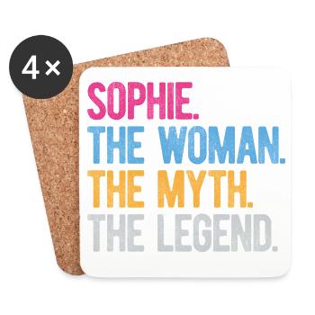 Sophie Die Frau Der Mythos Die Legende Schenke Frauen - Untersetzer (4er-Set) - Weiß - Vorne