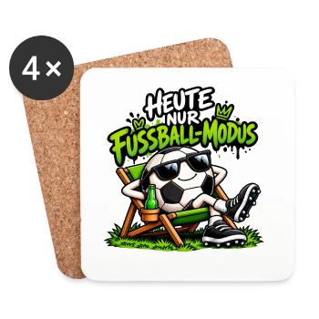 Heute nur Fußball-Modus - Untersetzer (4er-Set) - Weiß - Vorne
