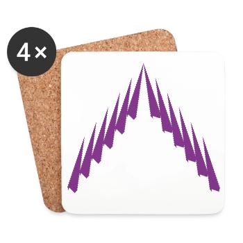 Purple Peak Geomuster - Untersetzer (4er-Set) - Weiß - Vorne