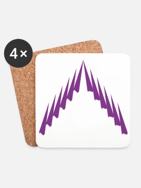 Purple Peak Geomuster - Untersetzer (4er-Set) - Weiß