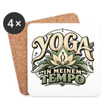 Yoga in meinem Tempo Ruhiges Yogamotiv - Untersetzer (4er-Set) - Weiß - Vorne