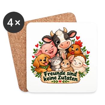 Freunde sind keine Zutaten  - Untersetzer (4er-Set) - Weiß - Vorne