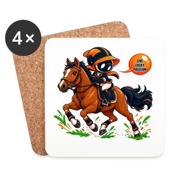 Reitmaskottchen – Equestrian Passion - Untersetzer (4er-Set) - Weiß - Vorne