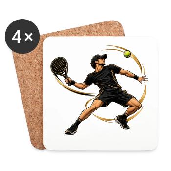 Goldene Dynamik Padel Sprint - Untersetzer (4er-Set) - Weiß - Vorne