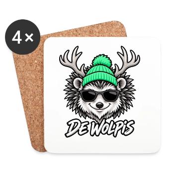 De Wolpis Igel Winterlook - Untersetzer (4er-Set) - Weiß - Vorne