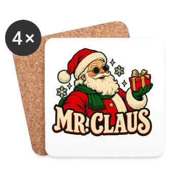 Mr Claus Geschenkheld - Untersetzer (4er-Set) - Weiß - Vorne
