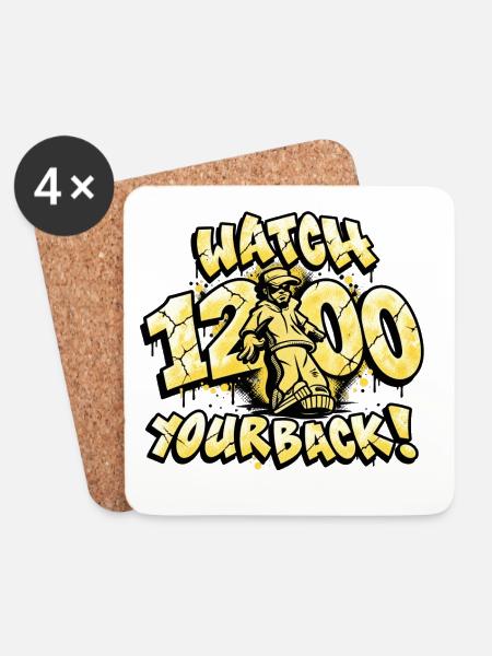 Watch 1200 Your Back Graffiti - Untersetzer (4er-Set) - Weiß