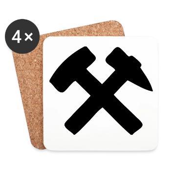 Hammer and Iron - Coasters (set of 4) - white - Front