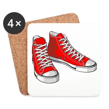 Red sneakers - Coasters (set of 4) - white - Front