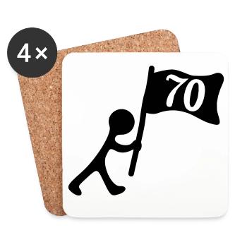 70 years birthday - Coasters (set of 4) - white - Front