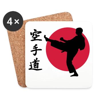 Karate - Untersetzer (4er-Set) - Weiß - Vorne