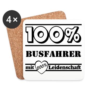 Busfahrer Bus Omnibus Kraftfahrer Schulbus (25) - Untersetzer (4er-Set) - Weiß - Vorne