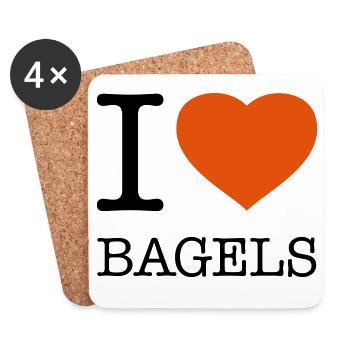 I LOVE BAGELS Bagel - Coasters (set of 4) - white - Front