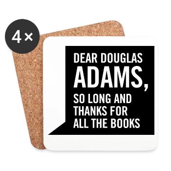 dear douglas adams - Coasters (set of 4) - white - Front