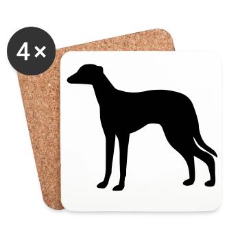 Greyhound Dog - Coasters (set of 4) - white - Front
