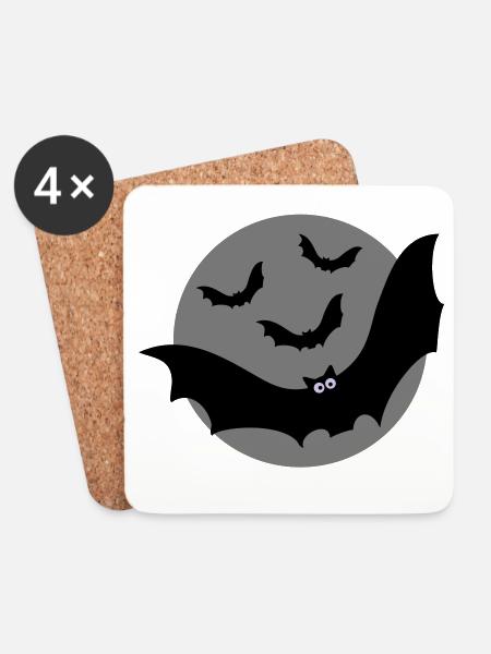Bats - Coasters (set of 4) - white