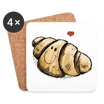 J'aime Croissants - Dessous de verre (lot de 4) - blanc - Devant
