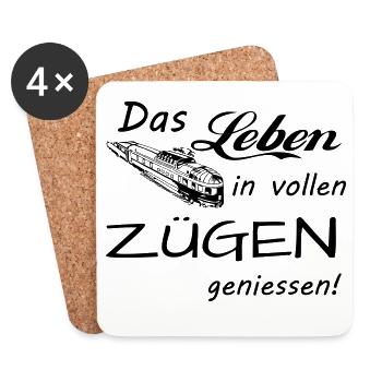 Das Leben geniessen - Untersetzer (4er-Set) - Weiß - Vorne