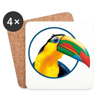 Explosion des couleurs du toucan tropical - Dessous de verre (lot de 4) - blanc - Devant