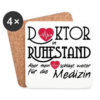 Doktor Ruhestand Rente Arzt Medizin Geschenk - Untersetzer (4er-Set) - Weiß - Vorne