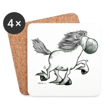 „Icelandic Power“ -Icelandic Horse - Coasters (set of 4) - white - Front