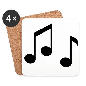 Abstract Notes in Pastel Colors - Coasters (set of 4) - white - Front