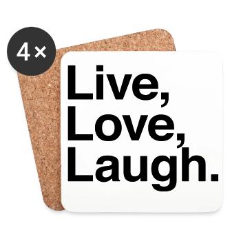 live love laugh - Untersetzer (4er-Set) - Weiß - Vorne