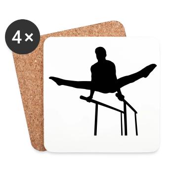 Gymnastics man - Coasters (set of 4) - white - Front