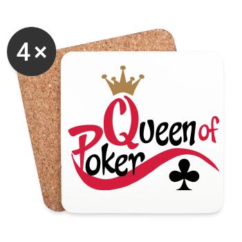 poker queen - Dessous de verre (lot de 4) - blanc - Devant