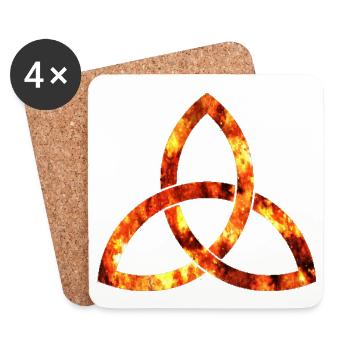 celtique symbole 3 feu - Dessous de verre (lot de 4) - blanc - Devant