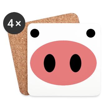 Pig nose - Coasters (set of 4) - white - Front