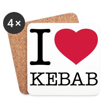 I LOVE KEBAB - Coasters (set of 4) - white - Front