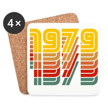 1979 vintage colorful - Coasters (set of 4) - white - Front