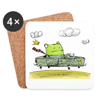 Grenouille - Dessous de verre (lot de 4) - blanc - Devant