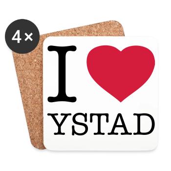 J’AIME YSTAD Schweden Suède - Dessous de verre (lot de 4) - blanc - Devant