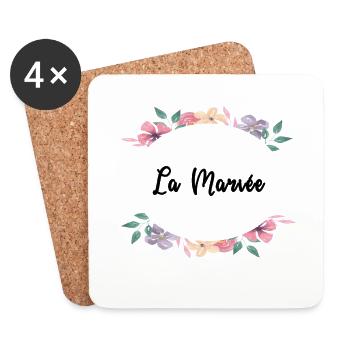 Floral theme - The Bride - Coasters (set of 4) - white - Front