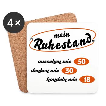 ruhestand - Untersetzer (4er-Set) - Weiß - Vorne